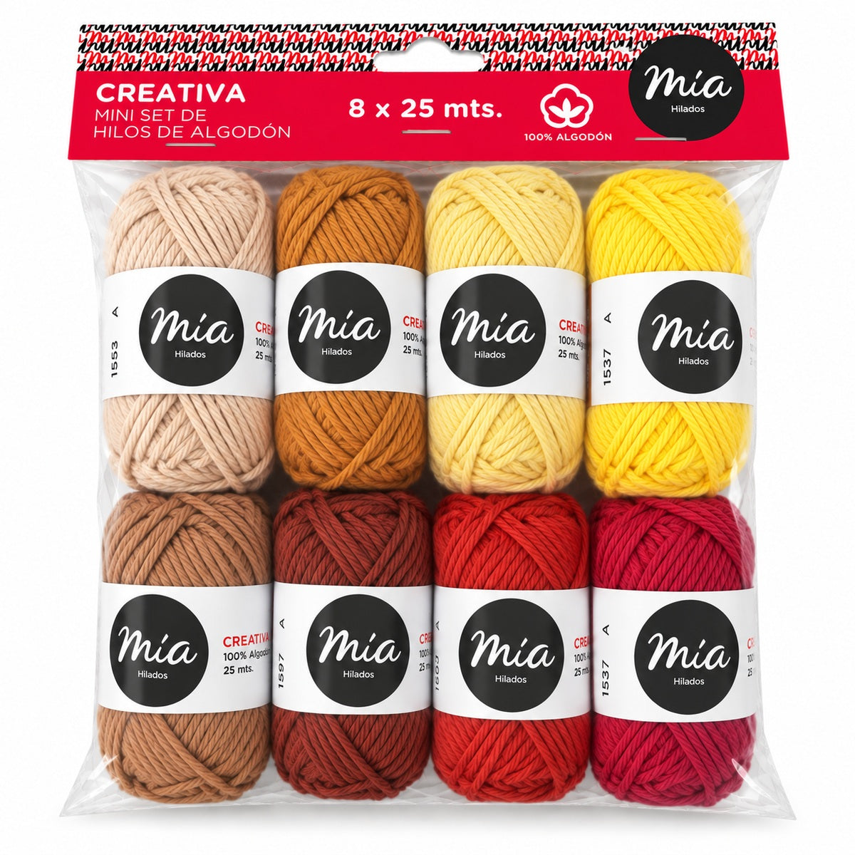 Set hilos algodón Creativa Mia 8 ovillos x 25 mts