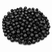 CUENTAS BOLITA COMUNIÓN 8 MM NEGRO CON PLATEADO