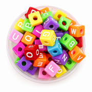 CUENTAS CUBO LETRAS SURTIDAS COLORES VIVOS LETRA BLANCA