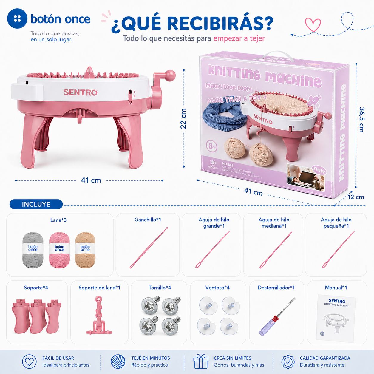 Máquina de Tejer Sentro Grande - 48 Agujas