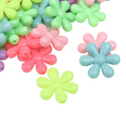 Cuentas Plástico Pastel Flor Plana Mediana Pase Chico