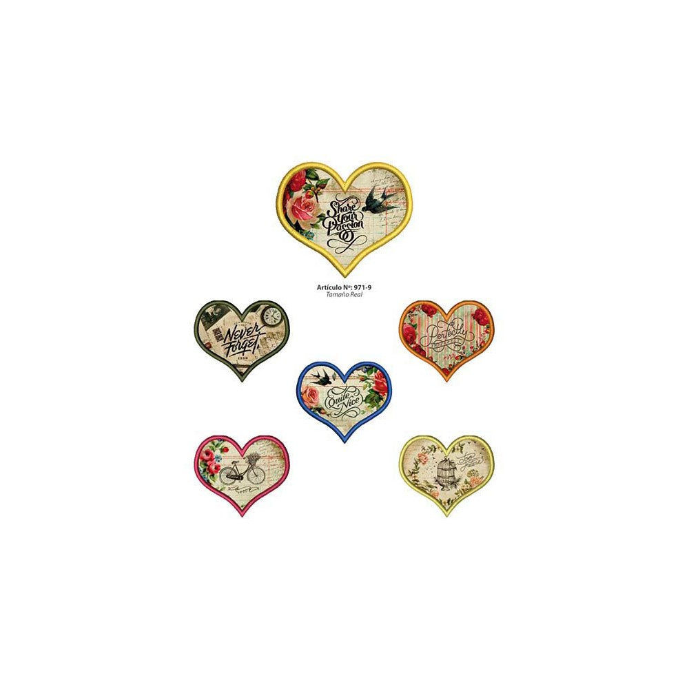 Aplicaciones Art. 971/9 Corazón x 6 unidades