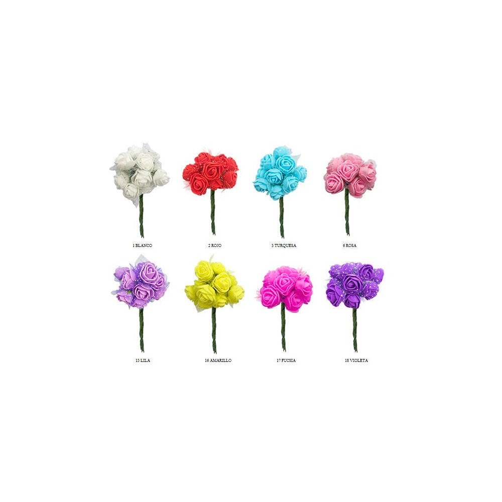 Flores de Goma Eva con Tul Art. 6263 x 48 unidades