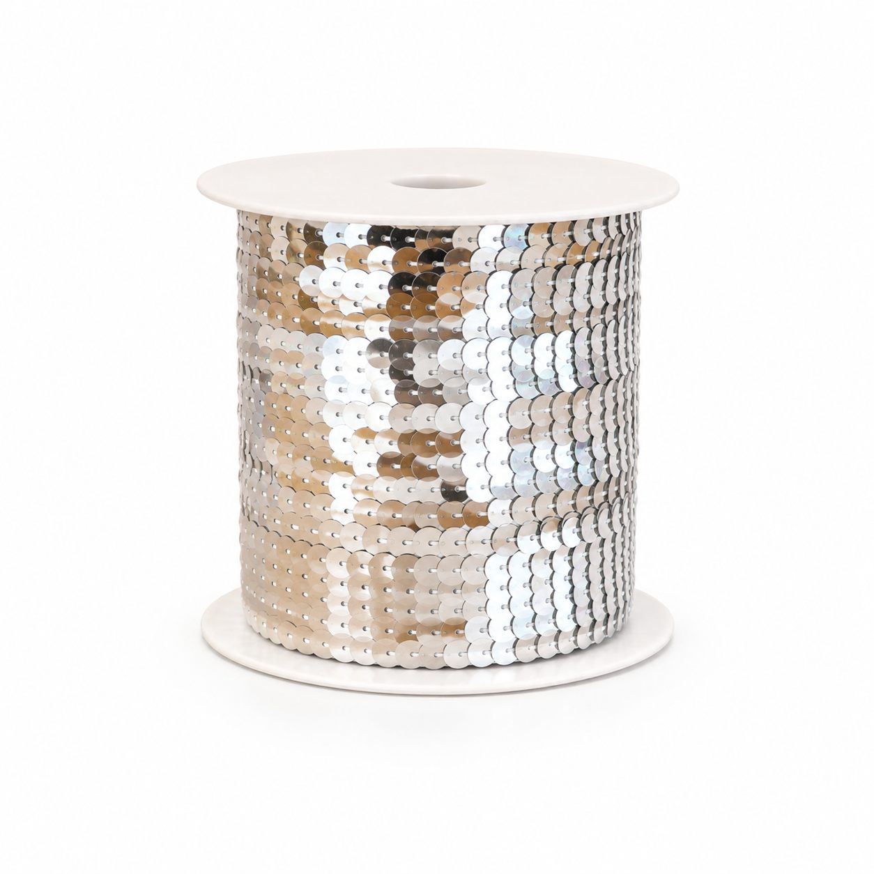 Rollo de Lentejuelas de 6 mm x 80 Yardas - Plateado