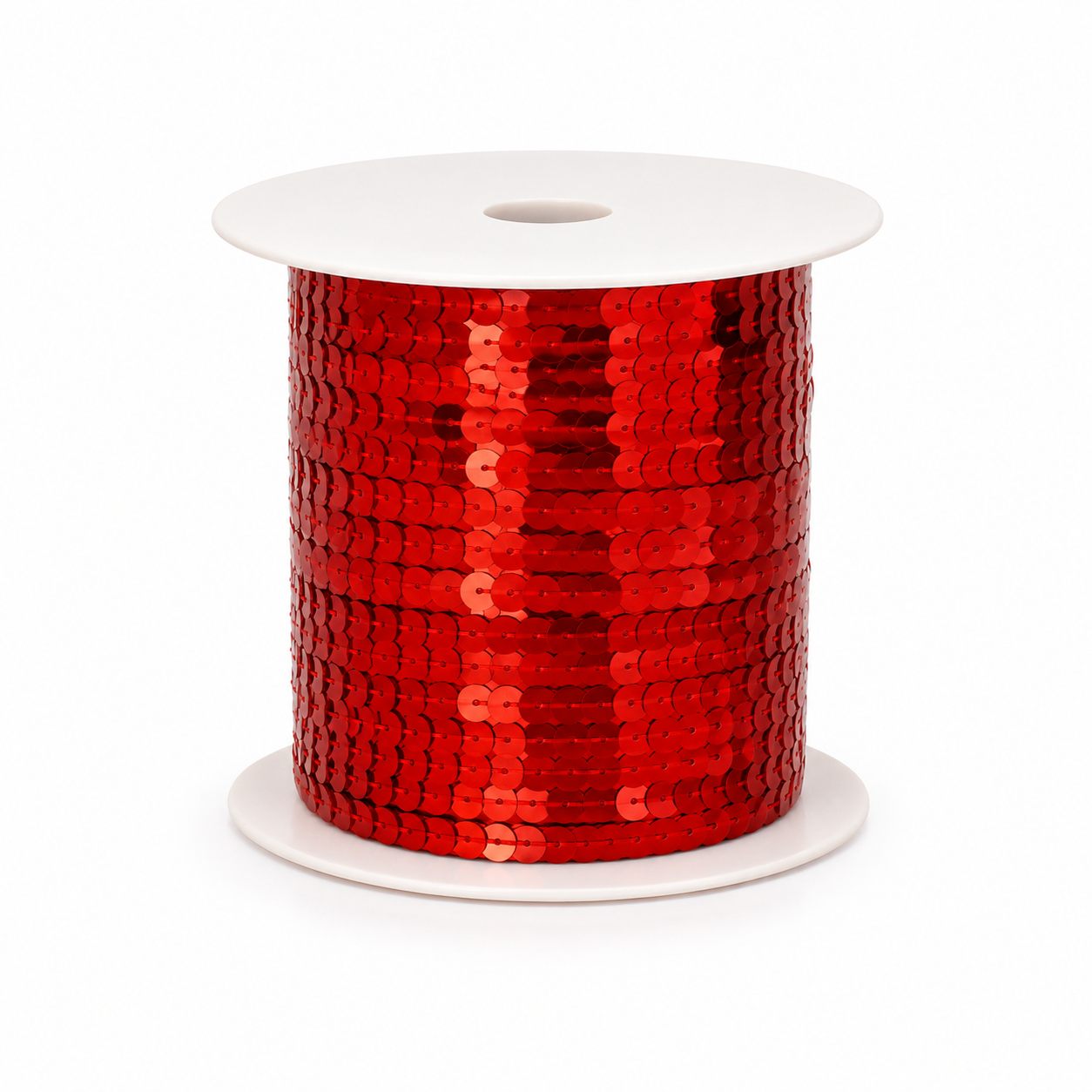 Rollo de Lentejuelas de 6 mm x 80 Yardas - Rojo