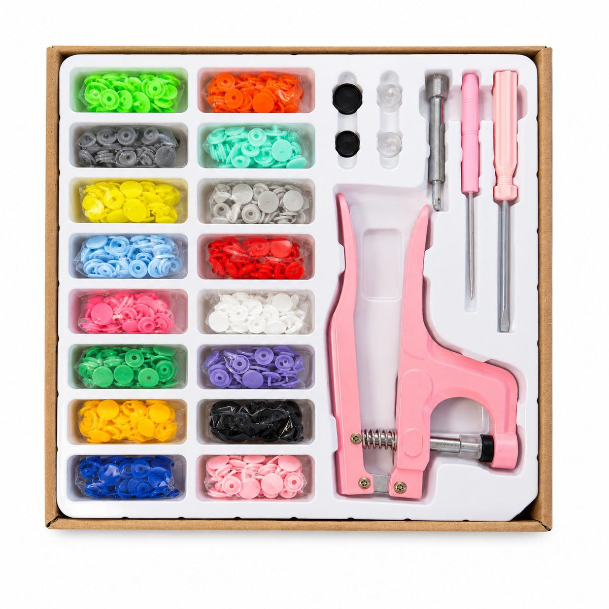 Kit Colocador de Broches Snap a Presión + 320 Broches