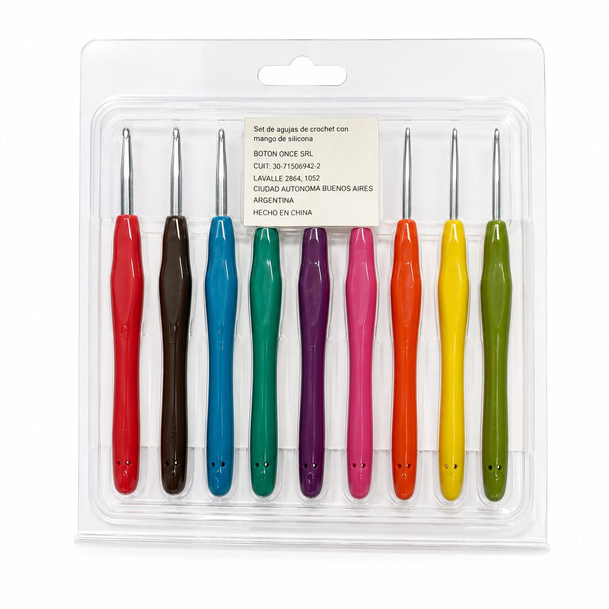Set de 9 Agujas de Crochet con Mango de Silicona - N° 2 al 6