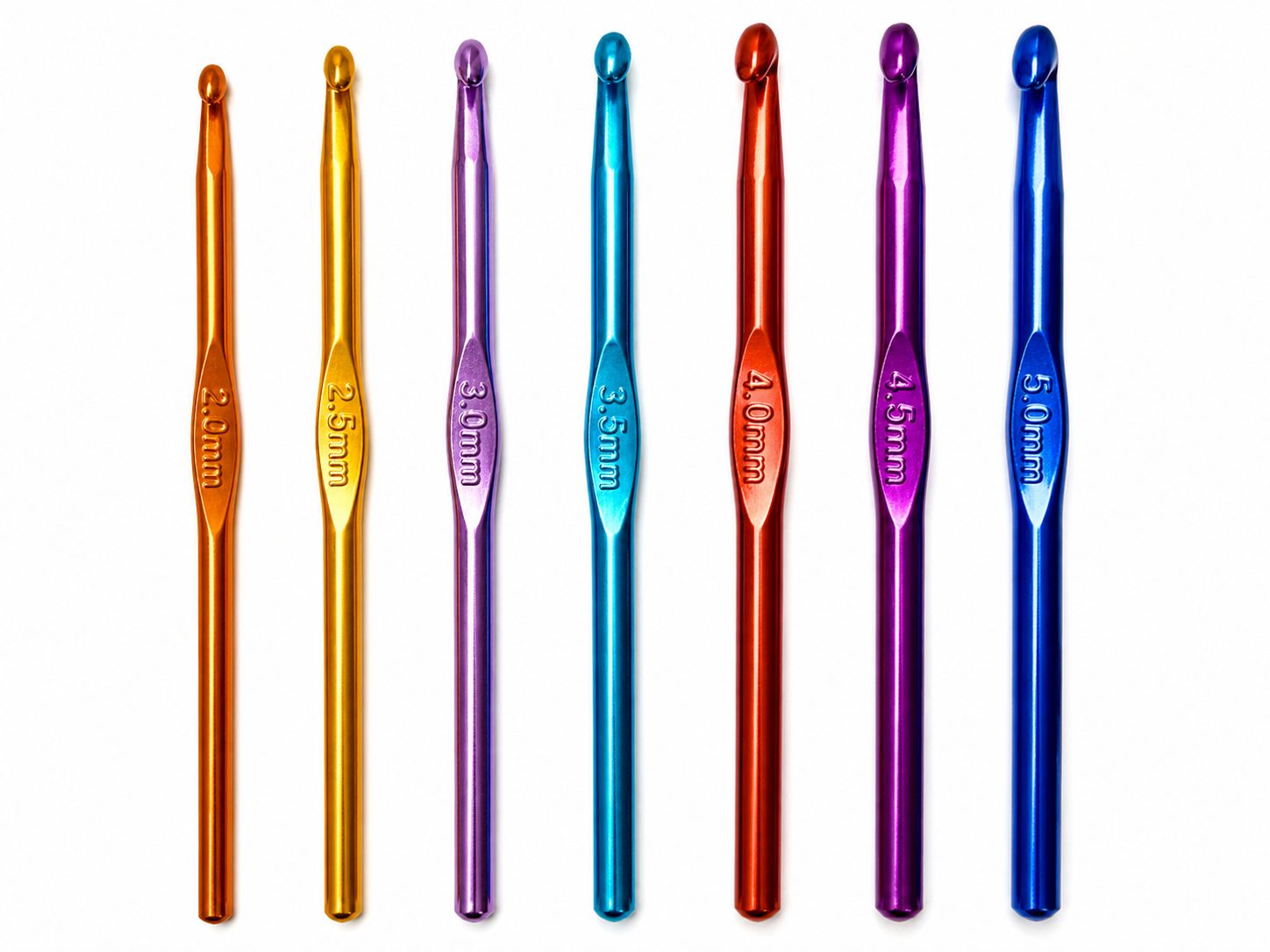Set de 7 Agujas de Crochet de Metal - N° 2 al 5