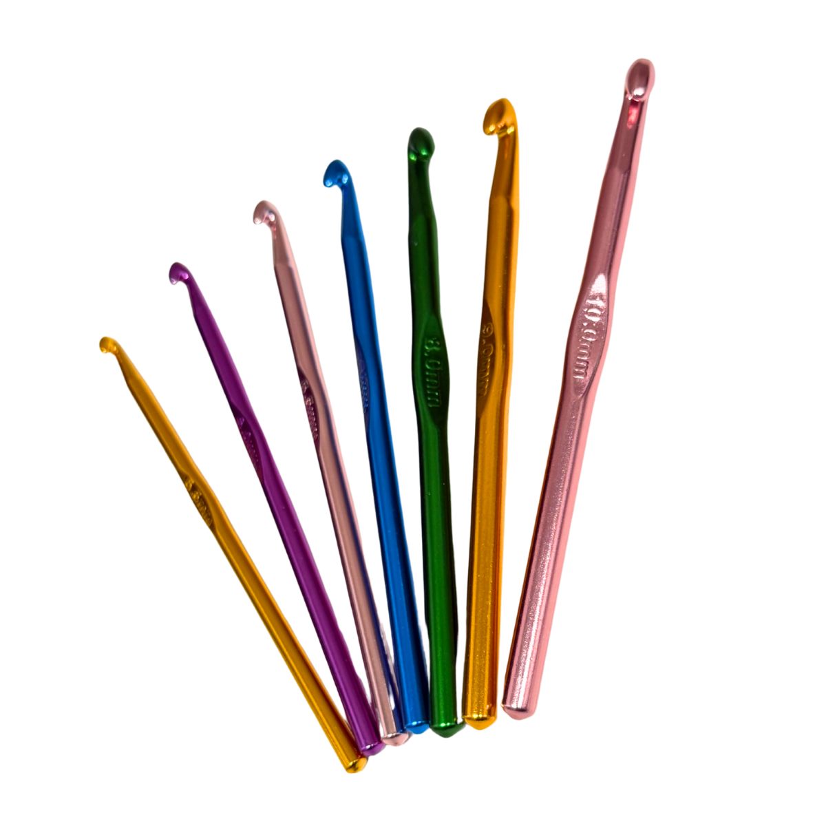 Set de 7 Agujas de Crochet de Metal - N° 5.5 al 10