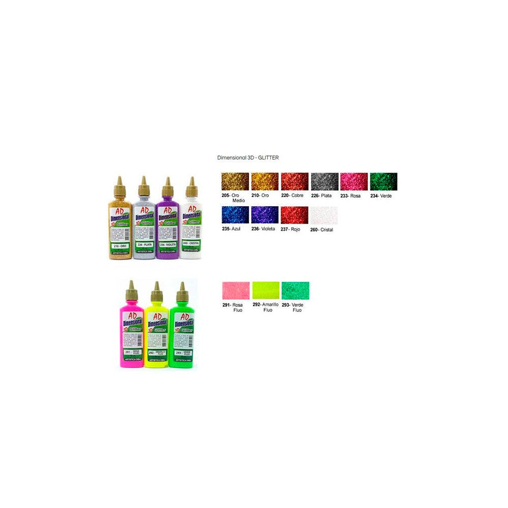 Pintura Dimensional 3D Glitter 40 ml