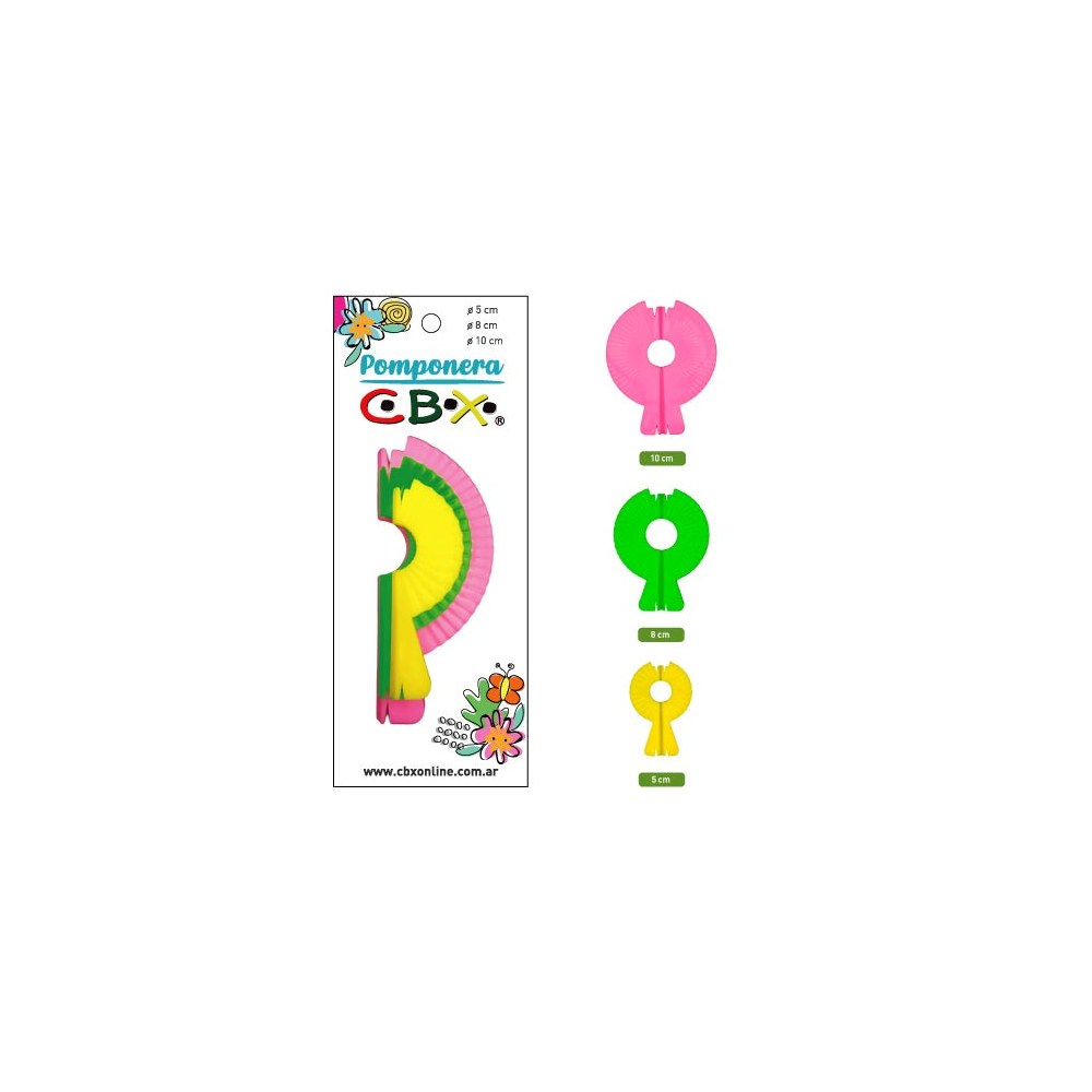 Pomponera Plástica x 3 unidades