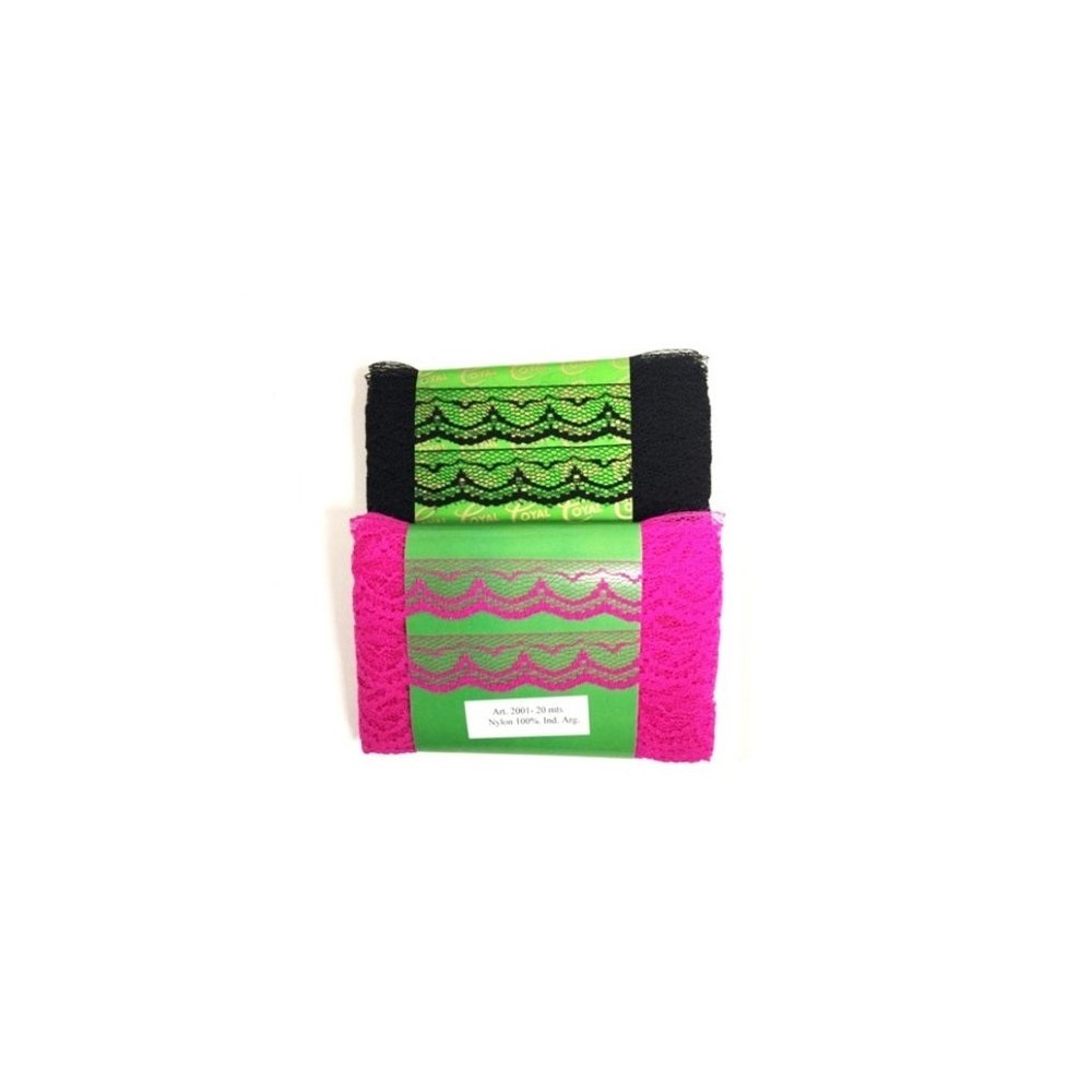 Puntilla de Nylon Art. 2001 Negro y Color x 20 mts