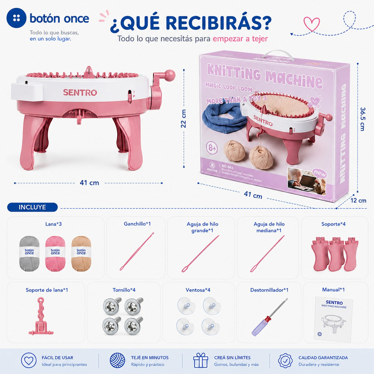Máquina de Tejer Sentro Grande - 48 Agujas